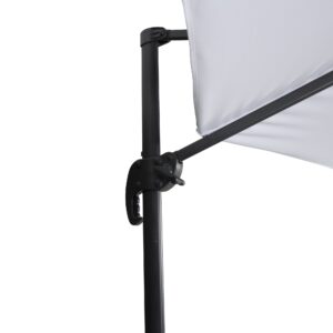 Leeds – Parasol – Noir, Blanc – ⌀300 cm