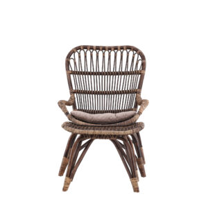 Ella – Fauteuil lounge – Noyer foncé – 76 x 98 x 65 cm