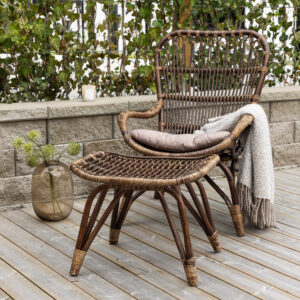 Ella – Fauteuil lounge – Noyer foncé – 76 x 98 x 65 cm