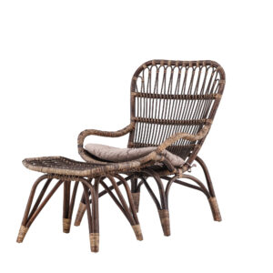 Ella – Fauteuil lounge – Noyer foncé – 76 x 98 x 65 cm