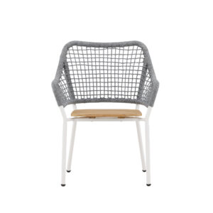 Amora – Fauteuil lounge – Gris, Blanc, Naturel – 55 x 88 x 59 cm