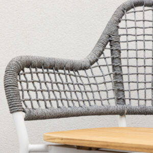 Amora – Fauteuil lounge – Gris, Blanc, Naturel – 55 x 88 x 59 cm