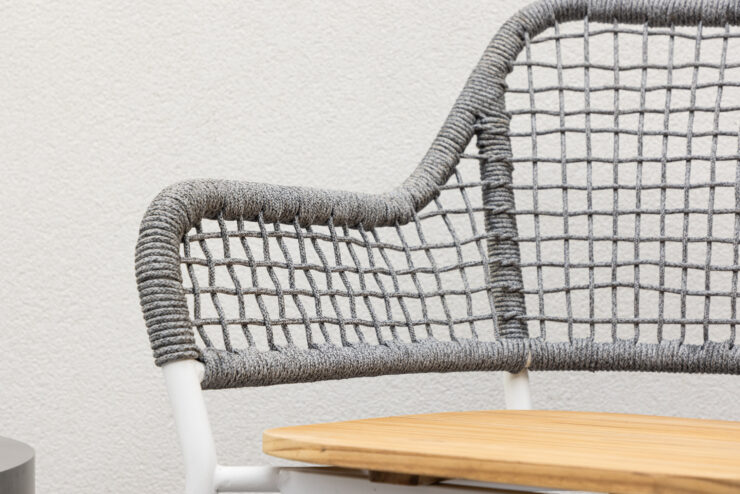 Amora – Fauteuil lounge – Gris, Blanc, Naturel – 55 x 88 x 59 cm