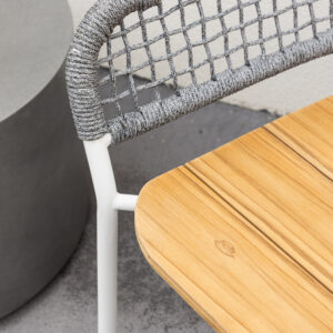 Amora – Fauteuil lounge – Gris, Blanc, Naturel – 55 x 88 x 59 cm