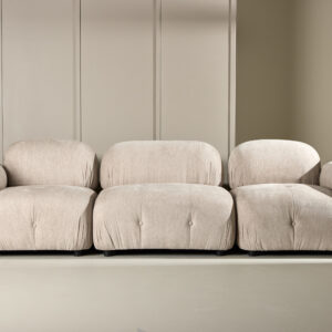 Mika – Module de canapé – Beige, Noir, Chrome – 95 x 80 x 95 cm