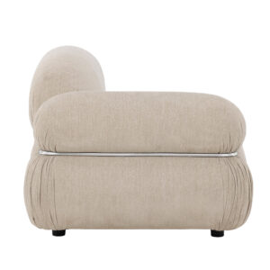 Mika – Module de canapé – Beige, Noir, Chrome – 95 x 80 x 95 cm
