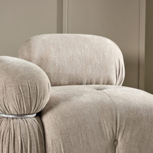 Mika – Module de canapé – Beige, Noir, Chrome – 95 x 80 x 95 cm