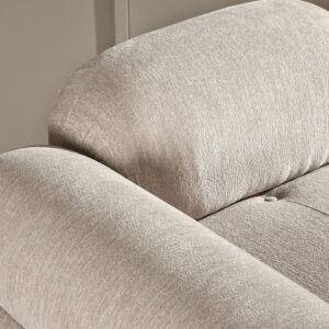 Mika – Module de canapé – Beige, Noir, Chrome – 95 x 80 x 95 cm