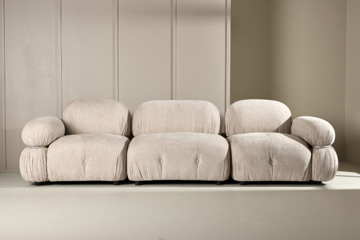 Mika – Module de canapé – Beige, Noir – 95 x 80 x 95 cm