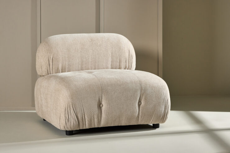 Mika – Module de canapé – Beige, Noir – 95 x 80 x 95 cm