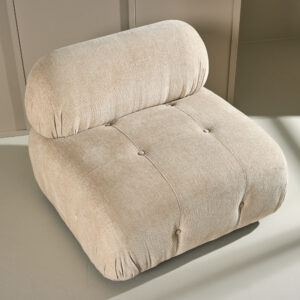 Mika – Module de canapé – Beige, Noir – 95 x 80 x 95 cm