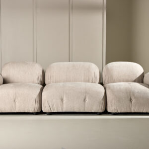 Mika – Module de canapé – Beige, Noir, Chrome – 95 x 80 x 95 cm