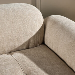 Mika – Module de canapé – Beige, Noir, Chrome – 95 x 80 x 95 cm