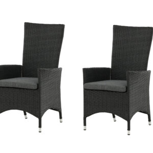 Padova – Recliner Chair – Noir, Gris – 67 x 114 x 62 cm