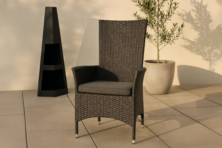 Padova – Recliner Chair – Noir, Gris – 67 x 114 x 62 cm