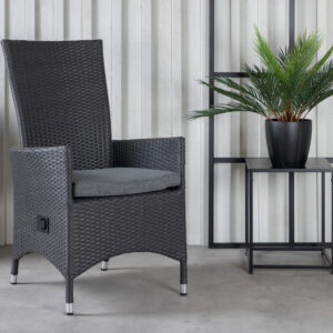 Padova – Recliner Chair – Noir, Gris – 67 x 114 x 62 cm