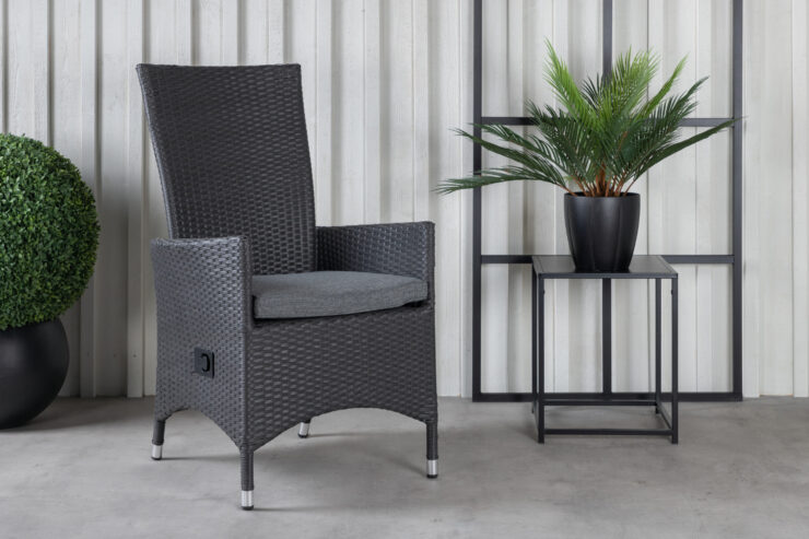 Padova – Recliner Chair – Noir, Gris – 67 x 114 x 62 cm