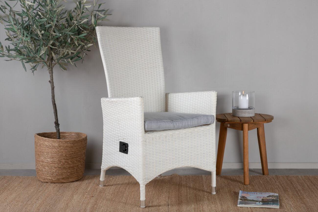 Padova – Recliner Chair – Gris, Blanc – 67 x 114 x 62 cm