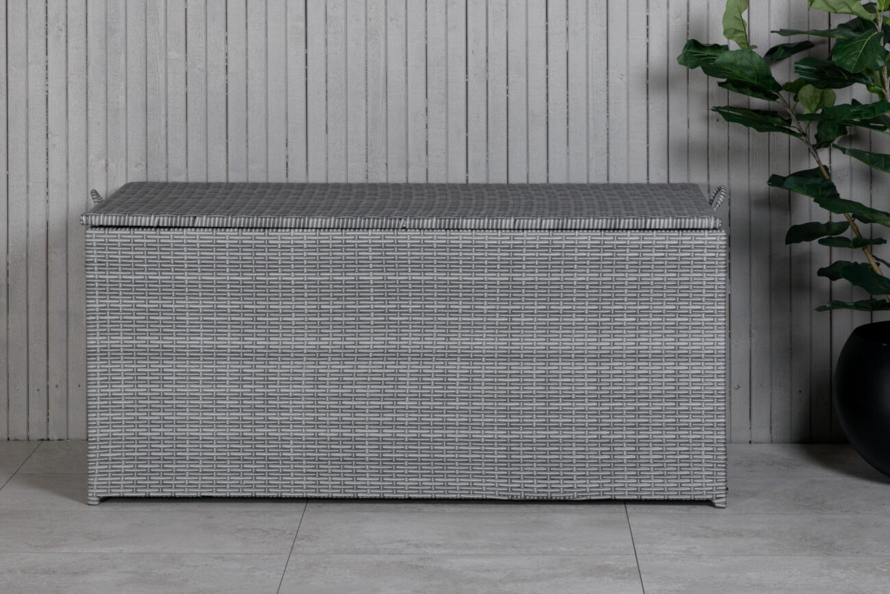 London – Coffre à coussins – Gris – 60 x 60 x 130 cm