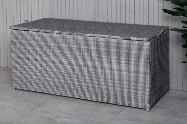 London – Coffre à coussins – Gris – 60 x 60 x 130 cm