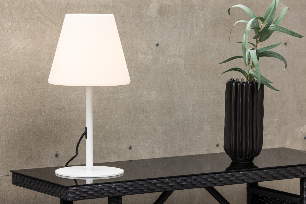 Moris – Lampe à poser – Blanc – ⌀28 cm