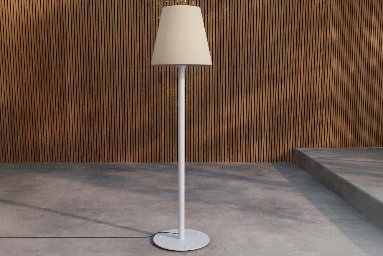 Moris – Lampadaire – Bleu clair, Blanc – ø50 cm