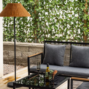 Mabis – Lampadaire – Noir, Naturel, Marron – ⌀60 cm