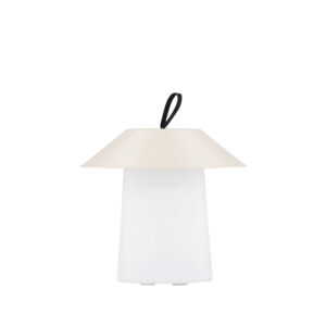 Rubu – Lampe à poser – Beige, Blanc – ⌀24 cm