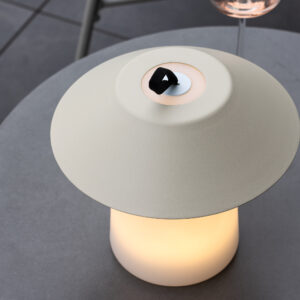 Rubu – Lampe à poser – Beige, Blanc – ⌀24 cm