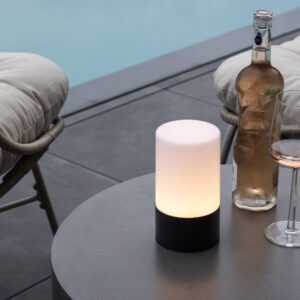 Tubu – Lampe à poser – Noir, Blanc – ⌀10 cm