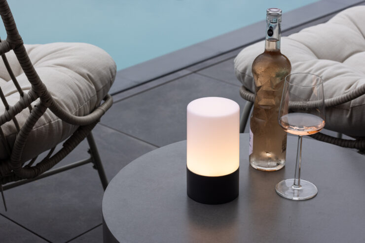 Tubu – Lampe à poser – Noir, Blanc – ⌀10 cm