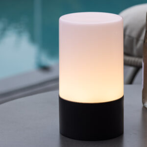 Tubu – Lampe à poser – Noir, Blanc – ⌀10 cm