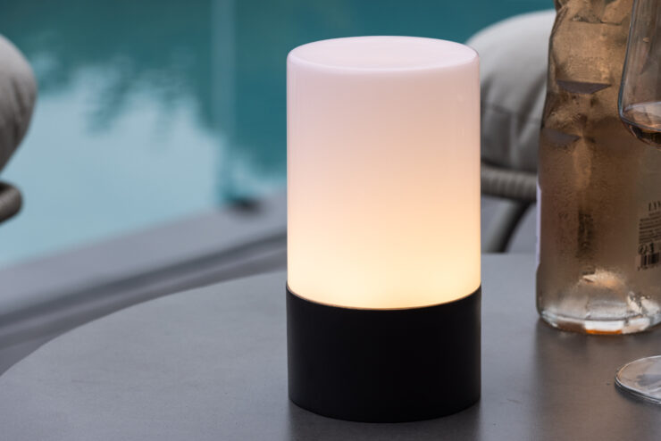 Tubu – Lampe à poser – Noir, Blanc – ⌀10 cm