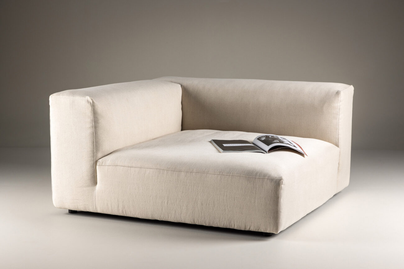 Mavi – Module de canapé – Beige, Noir – 135 x 70 x 135 cm