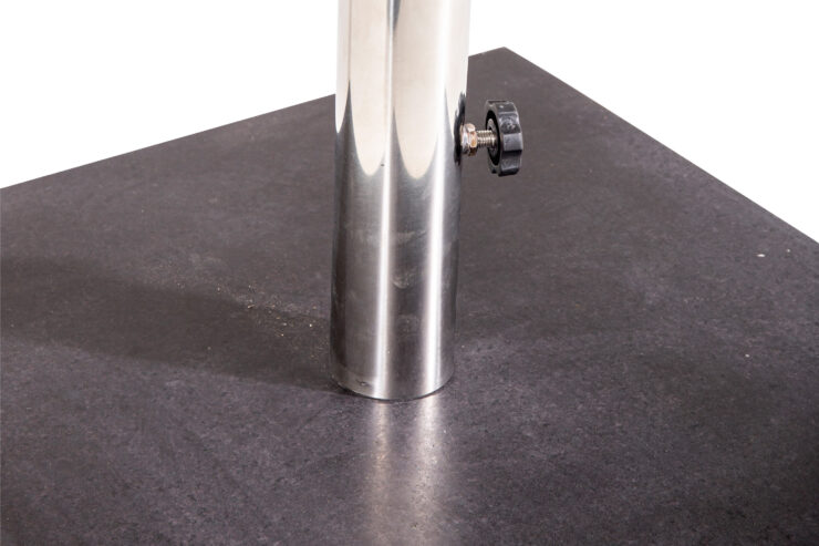 Stathera – Pied de parasol – Noir, Argenté, Gris – 50 x 6 x 50 cm