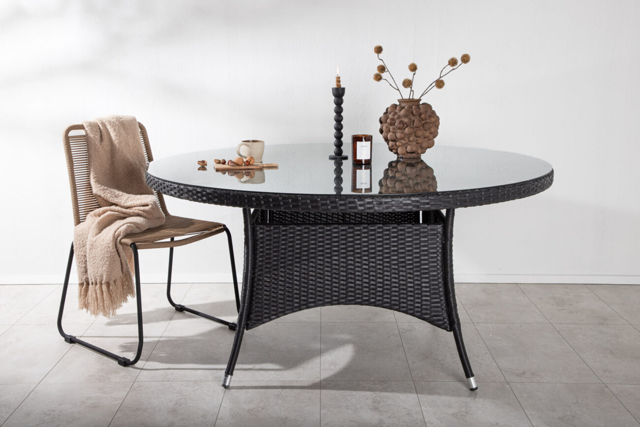 Volta – Table à manger ronde – Noir – ⌀150 cm
