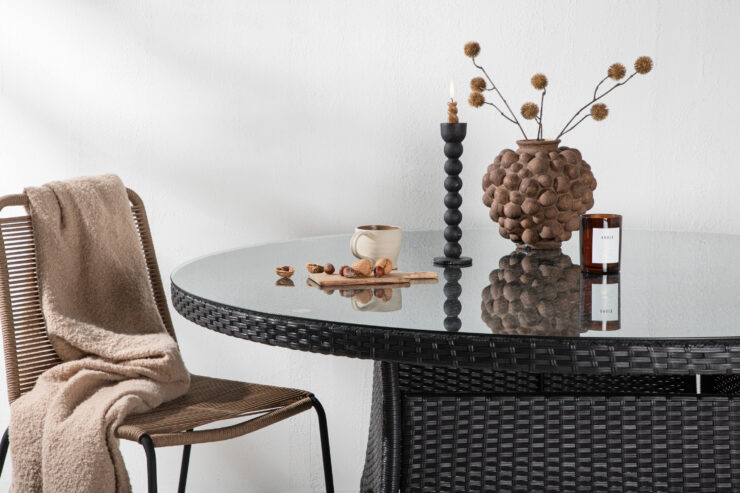 Volta – Table à manger ronde – Noir – ⌀150 cm