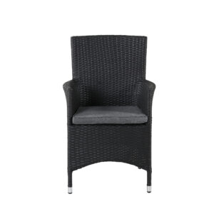 Malin – Chaise de salle à manger – Noir, Gris – 65 x 92 x 58 cm