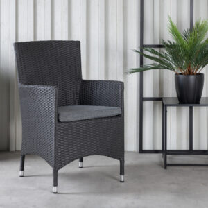 Malin – Chaise de salle à manger – Noir, Gris – 65 x 92 x 58 cm