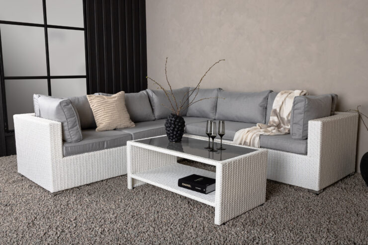 Amazon – Salon d'angle – Blanc