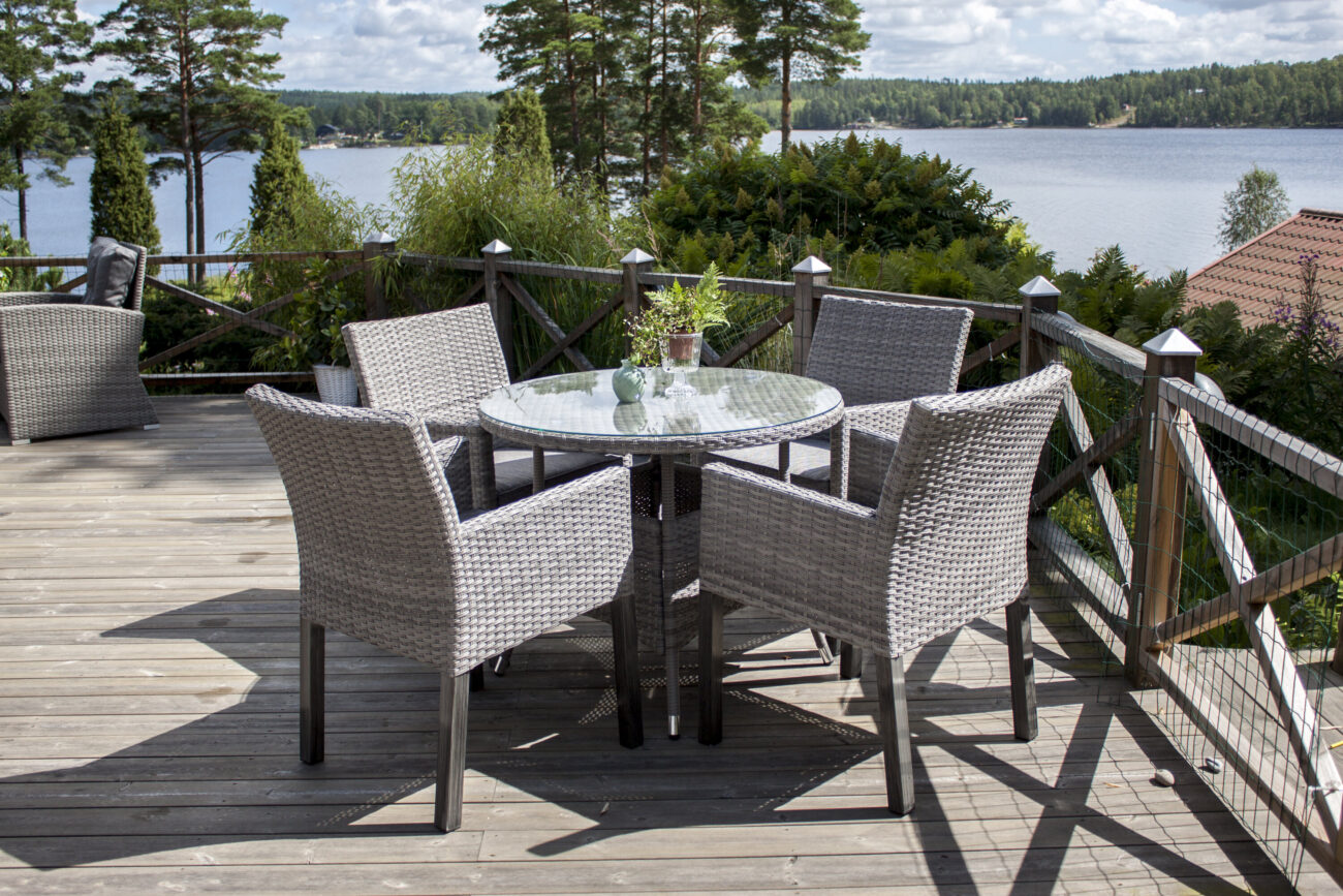 Volta – Table à manger ronde – Gris – ⌀90 cm