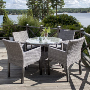 Volta – Table à manger ronde – Gris – ⌀90 cm