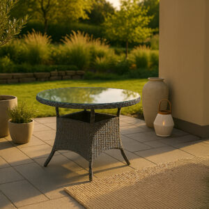 Volta – Table à manger ronde – Gris – ⌀90 cm
