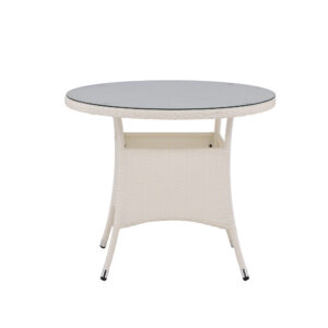 Volta – Table à manger ronde – Blanc – ⌀90 cm