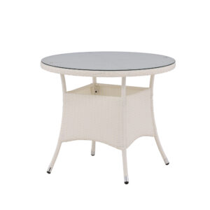Volta – Table à manger ronde – Blanc – ⌀90 cm