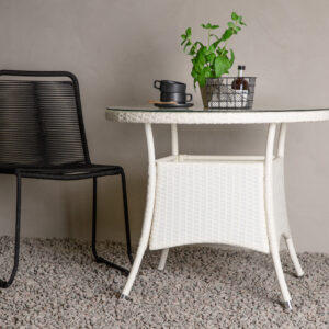 Volta – Table à manger ronde – Blanc – ⌀90 cm
