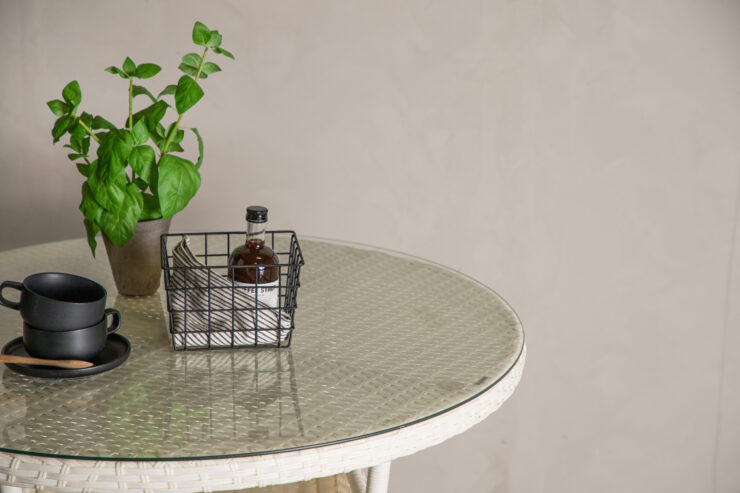 Volta – Table à manger ronde – Blanc – ⌀90 cm