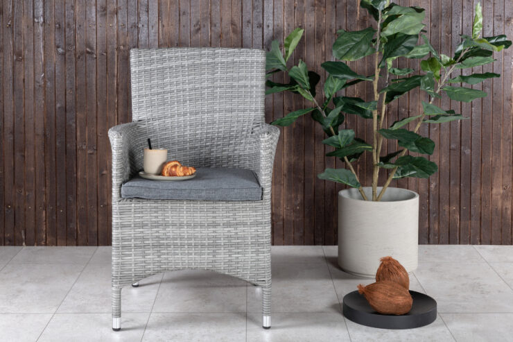 Malin – Chaise de salle à manger – Gris – 65 x 92 x 58 cm