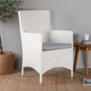Malin – Chaise de salle à manger – Gris, Blanc – 65 x 92 x 58 cm