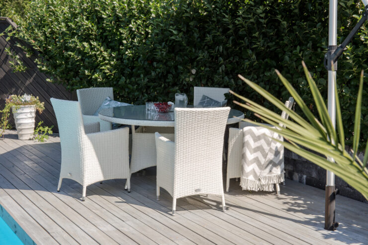 Malin – Chaise de salle à manger – Gris, Blanc – 65 x 92 x 58 cm
